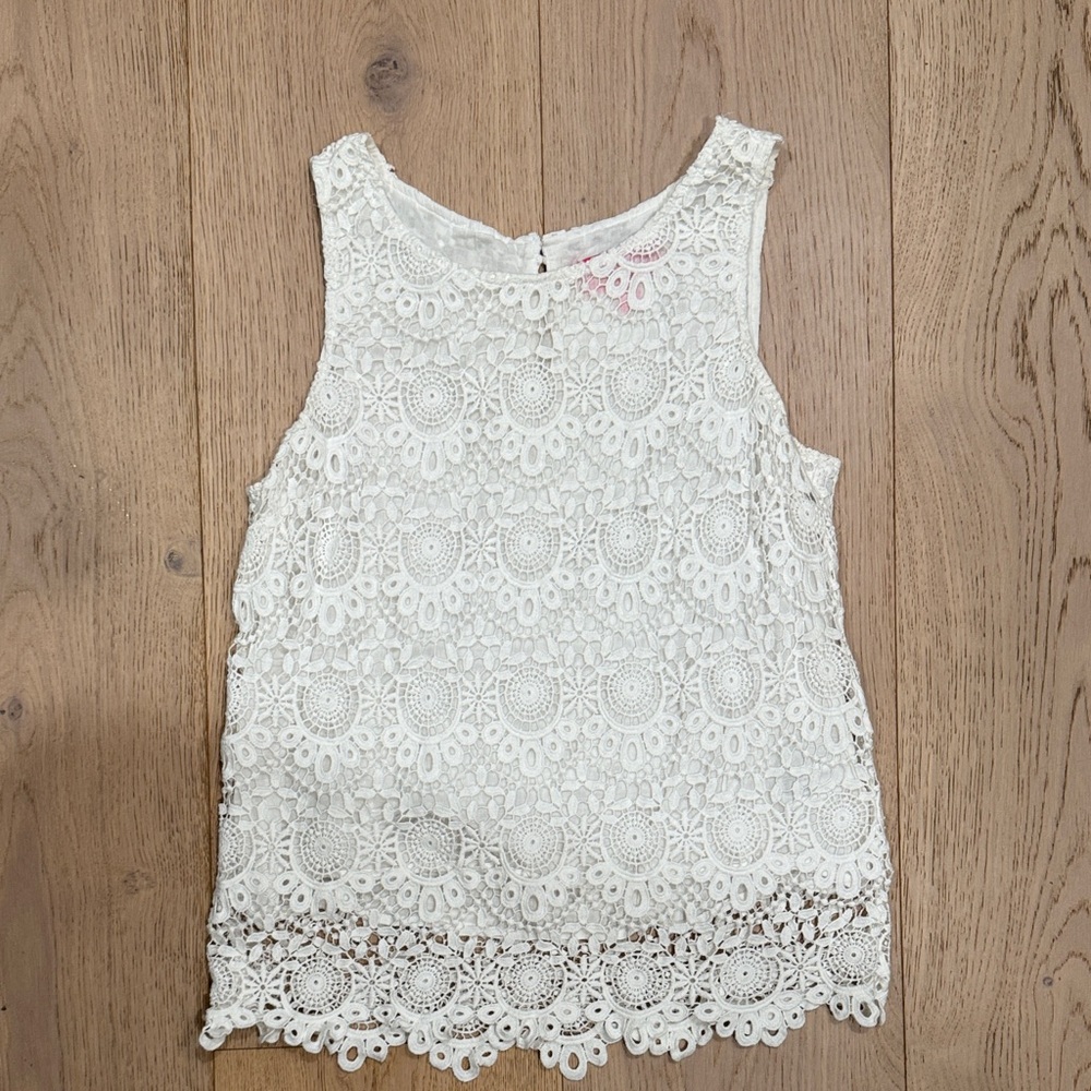 Lilly Pulitzer Ivory Lace Top Size M